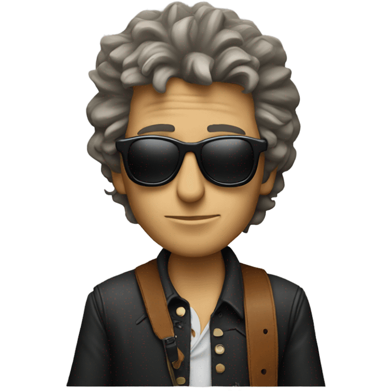 bob dylan with sunglases and guitar emoji