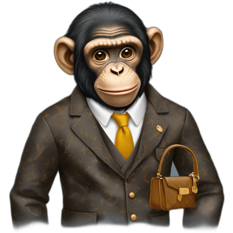 chimp professor with louis vuitton clothing  emoji