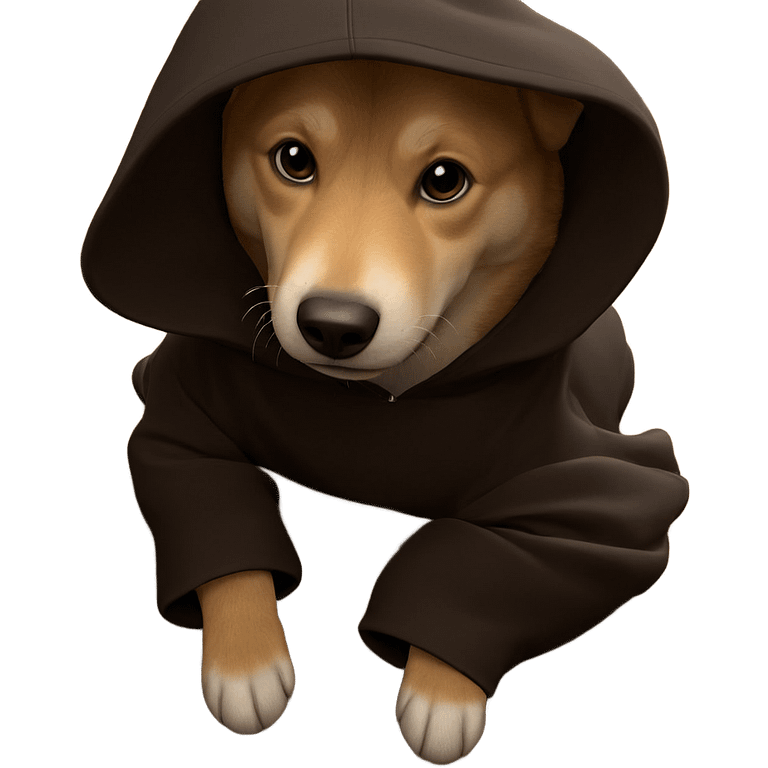 dog in hooded chair emoji