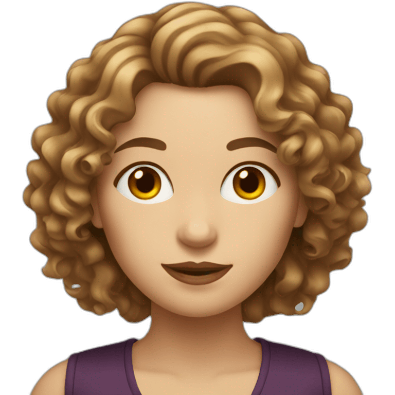 White Woman curly brown hair drinking whisky emoji