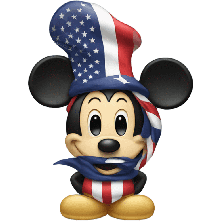 Mickey with usa flag and emoji