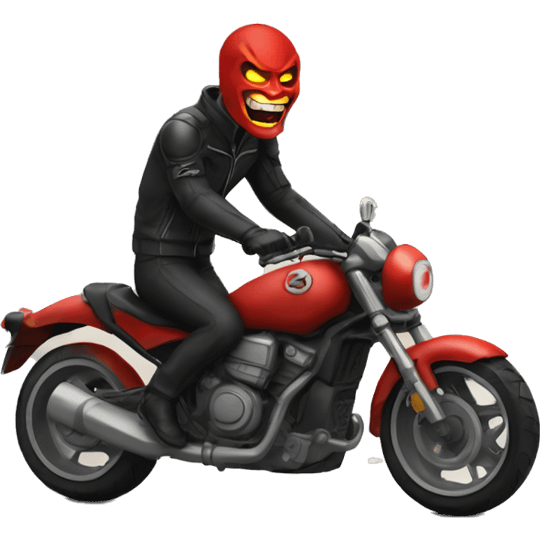 Le diable sur une moto  emoji