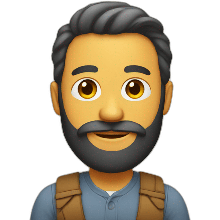 Man with beard and a chicken emoji