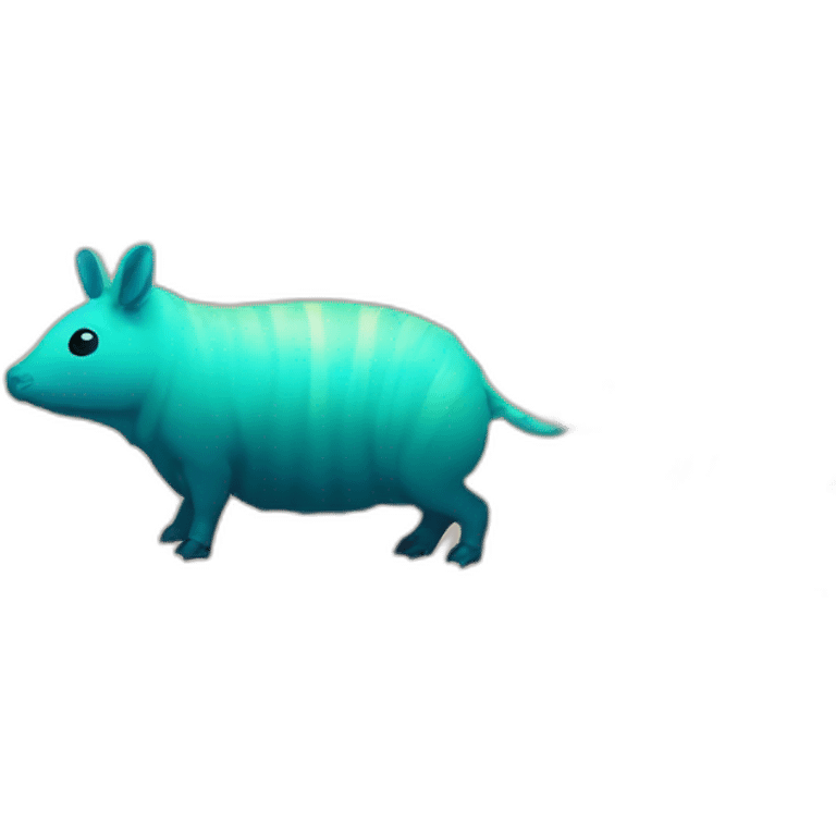 Iridescent spotted striped cyan purple gradient pig armadillo cow centipede insect emoji