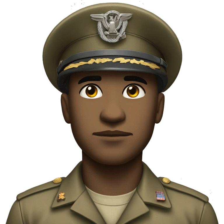 photorealistic serious soldier in american uniform WW2 emoji