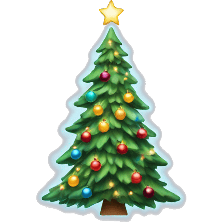 Christmas tree with twinkle lights  emoji