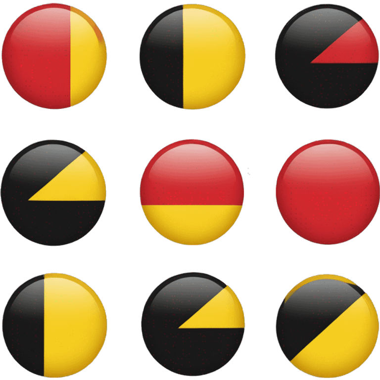 Flag with black on bottom red on top and a yellow circle in the middle  emoji