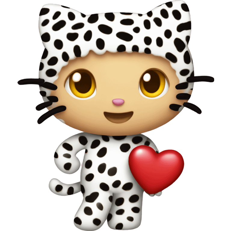 hello kitty holding leopard heart emoji