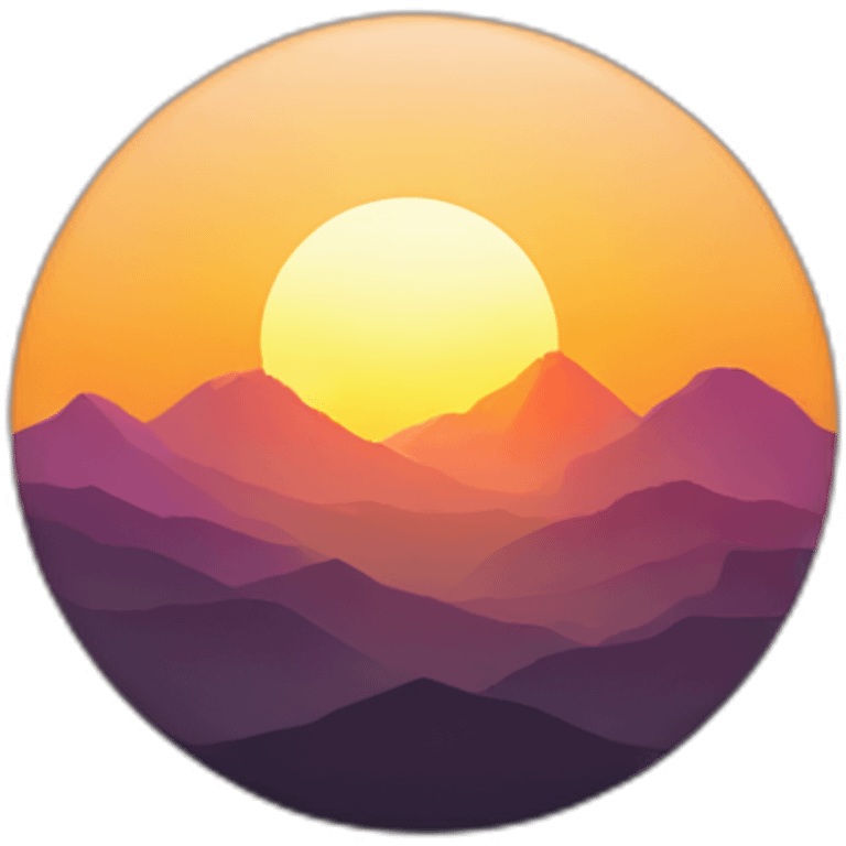 the sun setting behind the mountains emoji