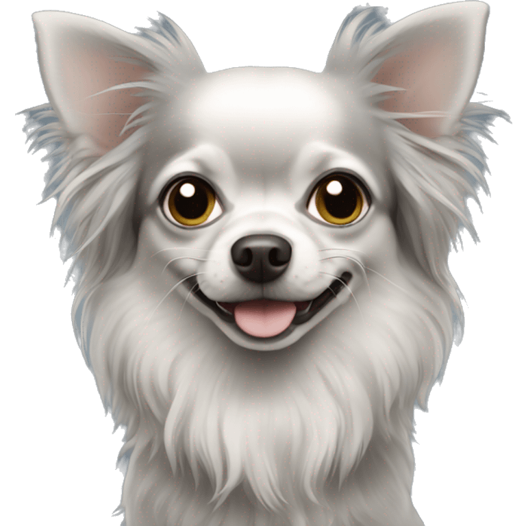 Grey longhair Chihuahua  emoji