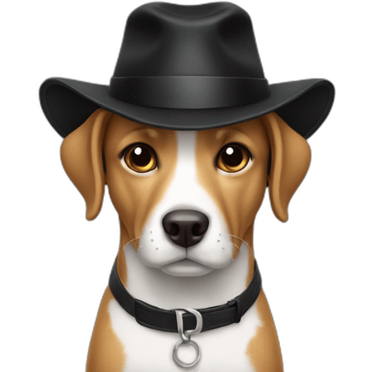 Dog With black hat emoji