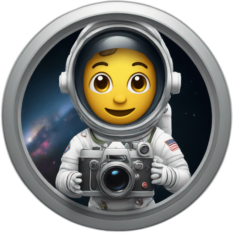 astronaut taking a video with an old camera emoji