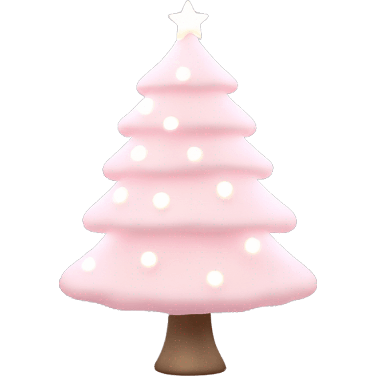 soft light pink christmas tree with white lights  emoji