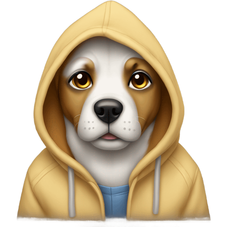 Dog wearing a hoodie emoji