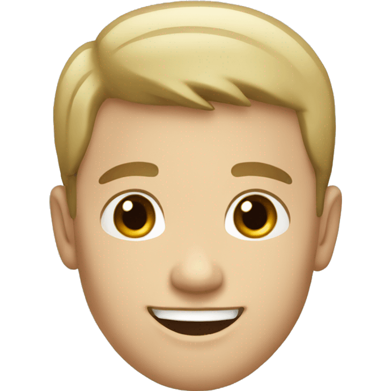 white male with black very short hair smiling emoji