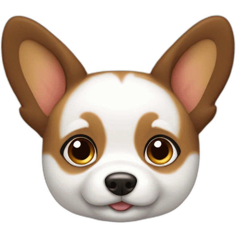 Cute light corgy with half dark brown head emoji