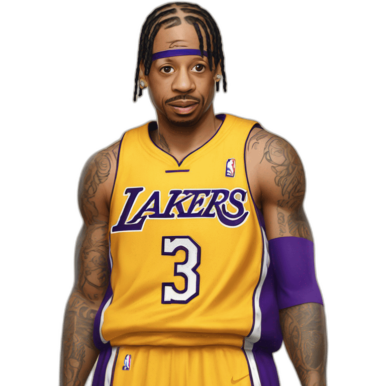 allen iverson wearing yellow lakers jersey emoji