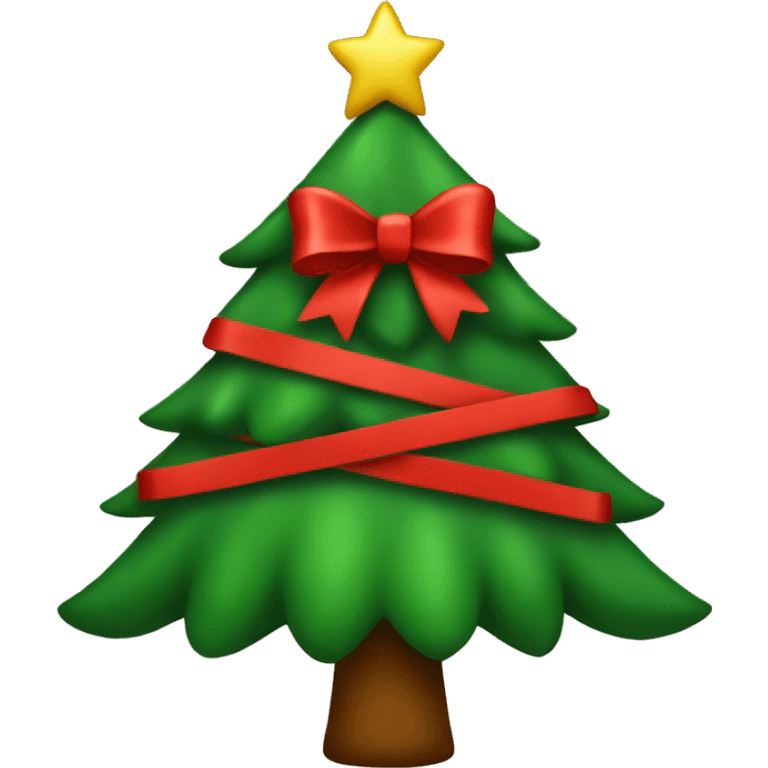 Christmas tree with a red bow on top emoji