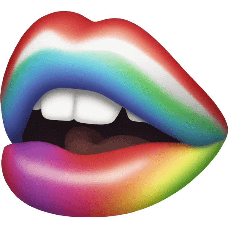 Rainbow lip emoji