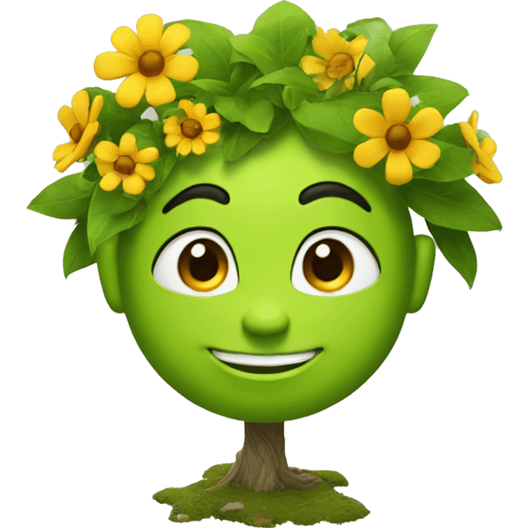 from shreks head grows flowers and trees emoji