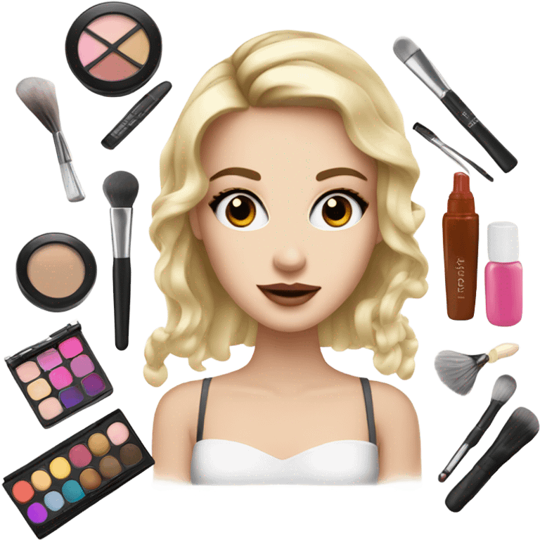 Makeup kit and a girl( white) emoji