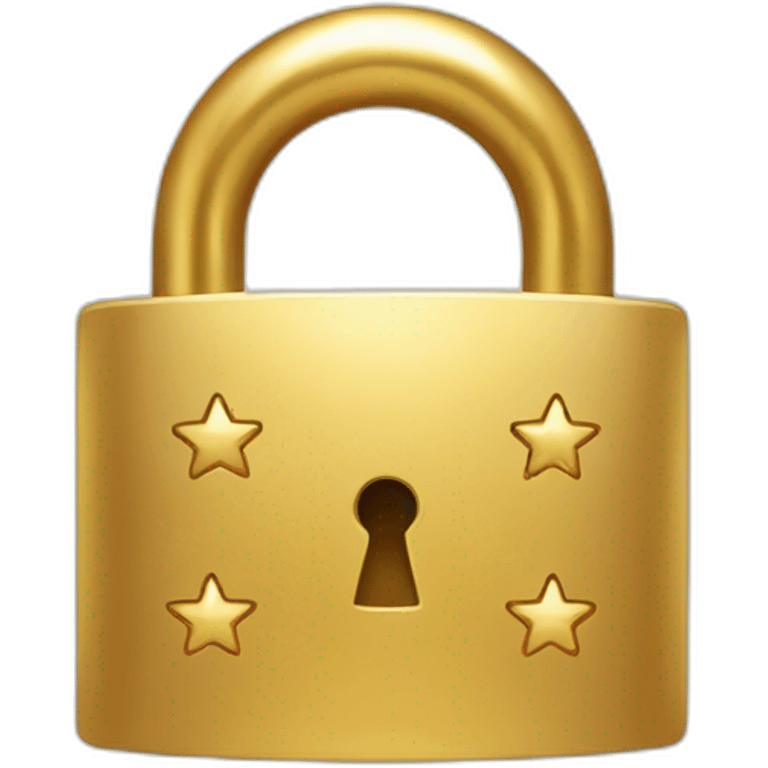 golden lock with stars in the background emoji