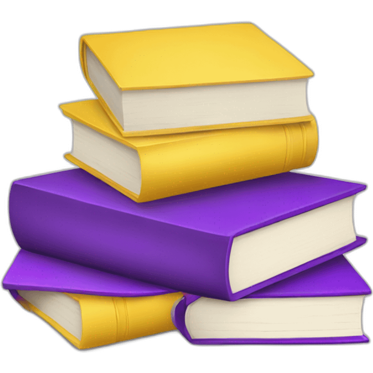 Yellow and purple books open emoji