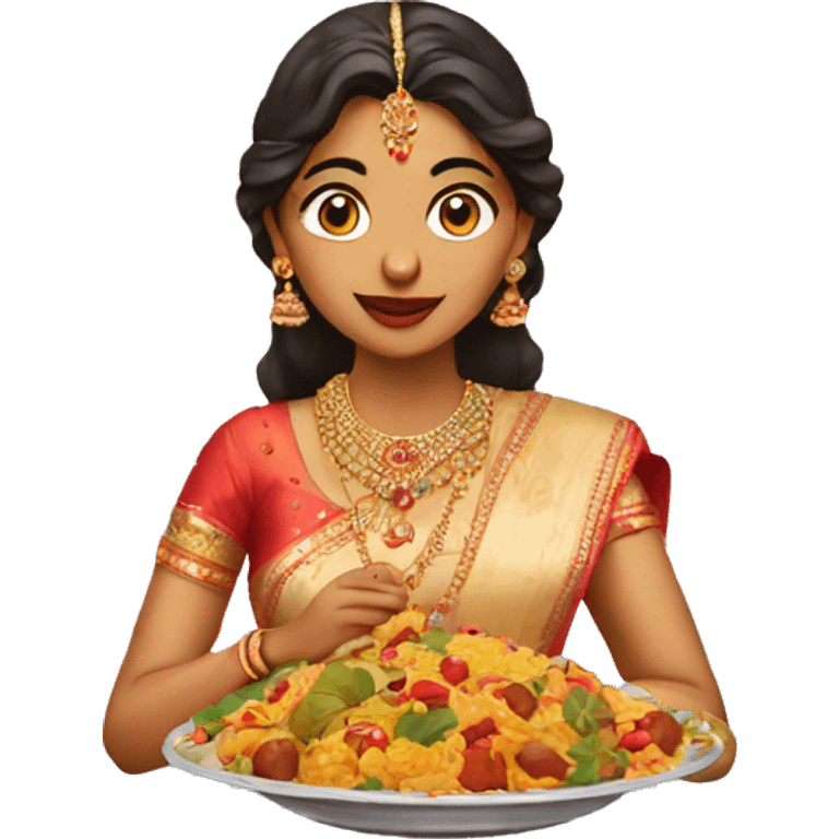 indian bride eating food  emoji