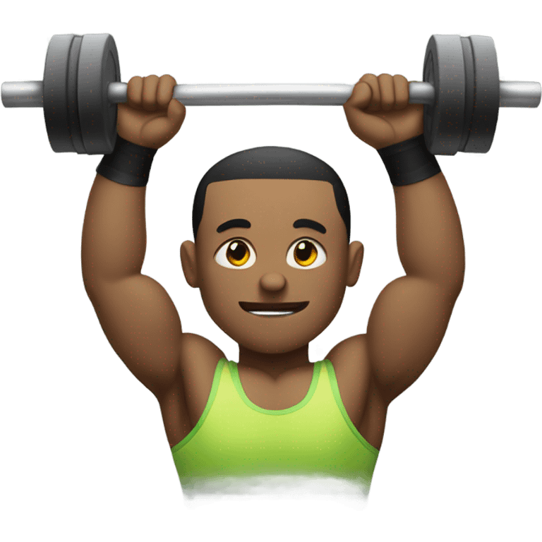 Weightlifter holding “For-Way” sign emoji