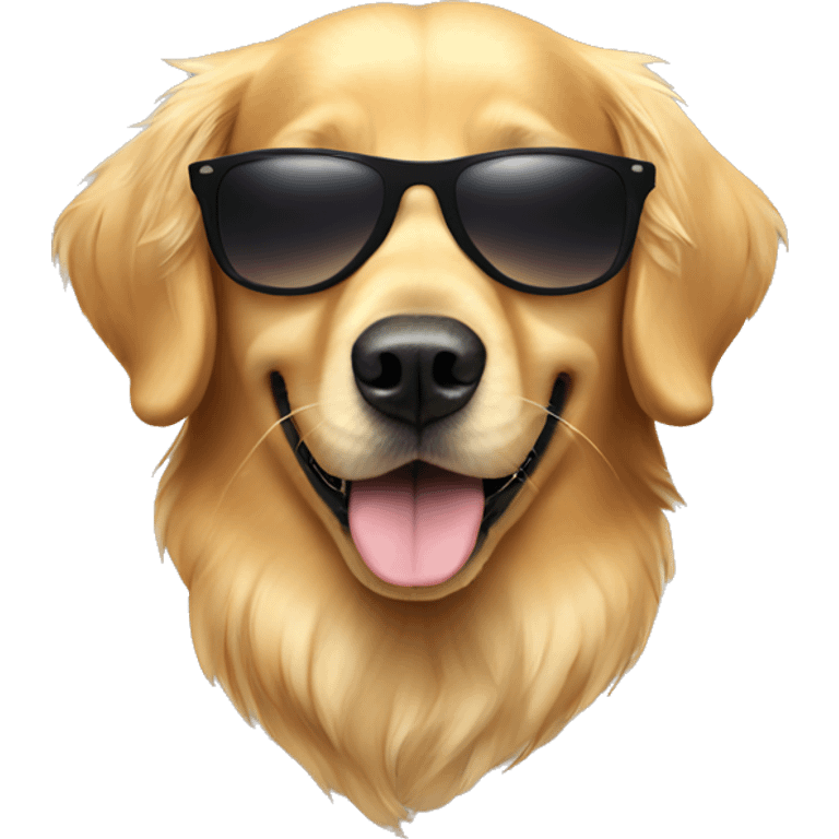 golden retriever wearing sunglasses  emoji