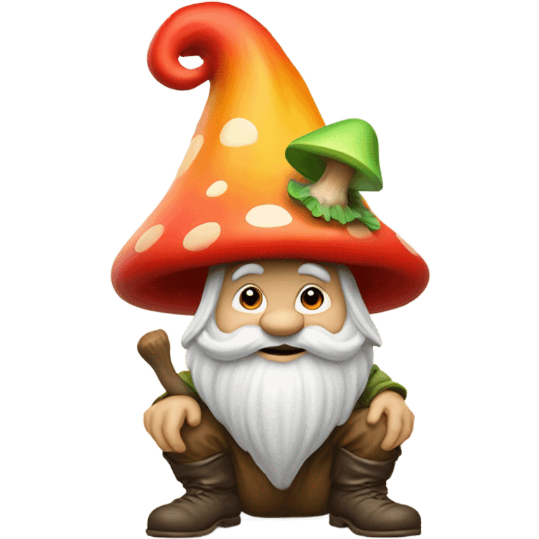 Gnome on a mushroom emoji