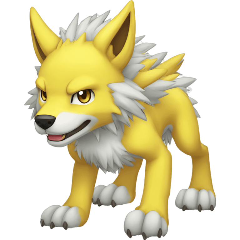 cute cool Digimon-Fakemon-garurumon-wolf full body emoji