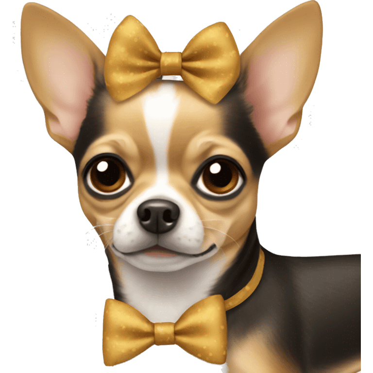 Chihuahua with a bow emoji