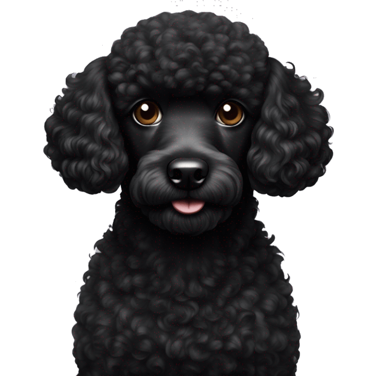 Small eyes black poodle emoji