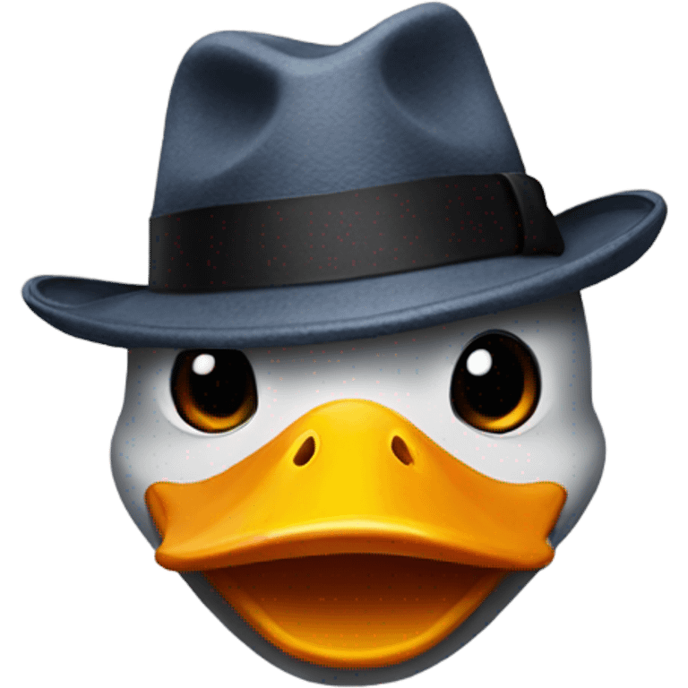 Duck with a fedora on emoji