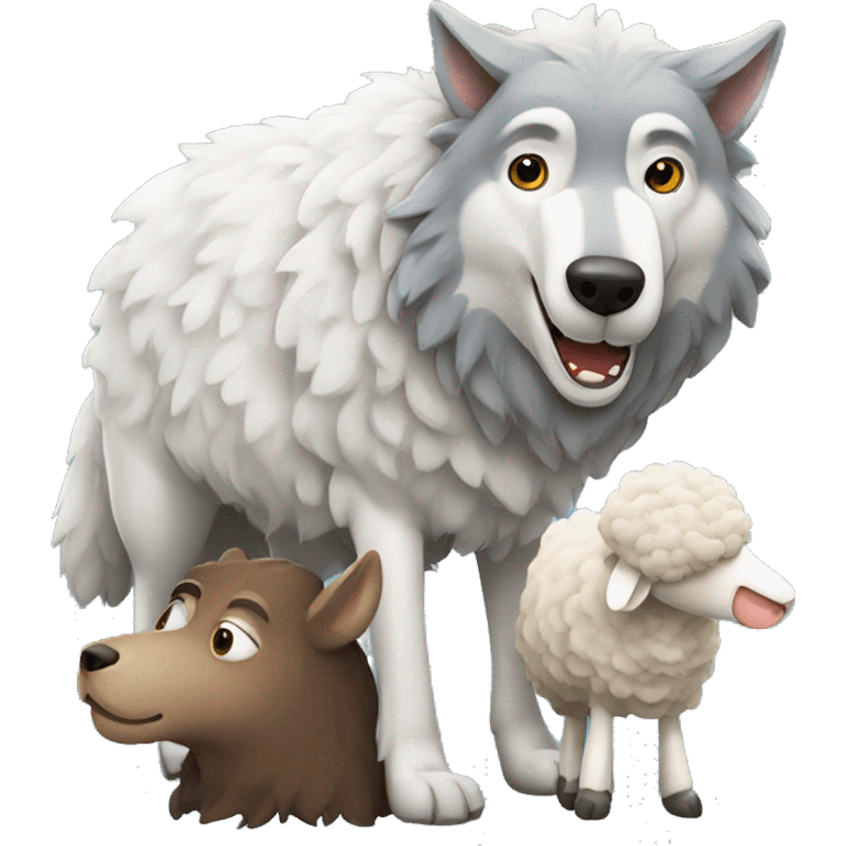 wolf with sheep emoji