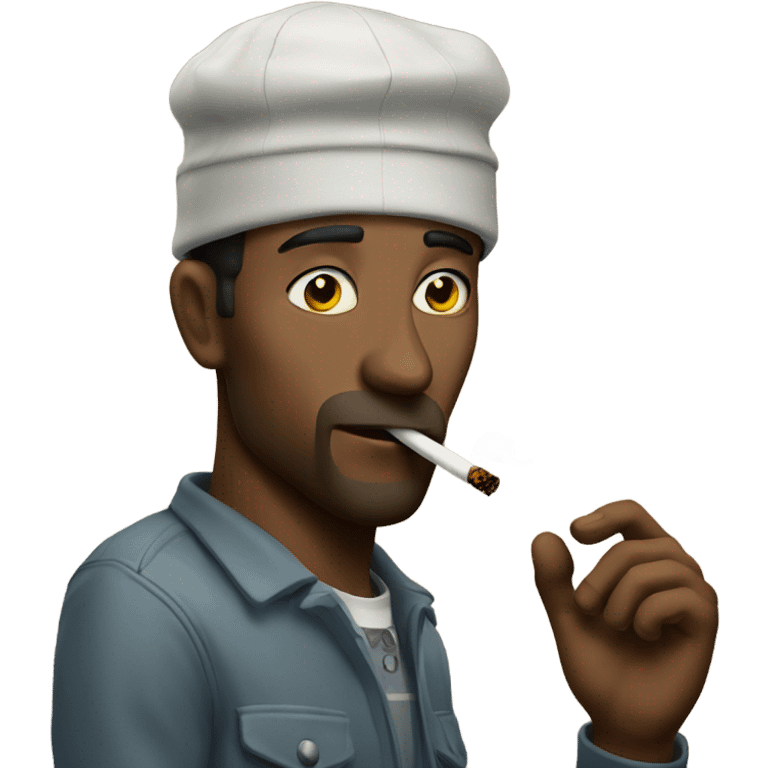 men smoke a puff emoji