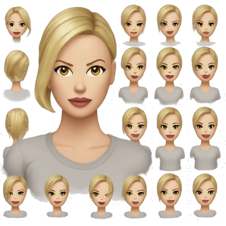 ultra realistic charlize theron wearing shirt emoji