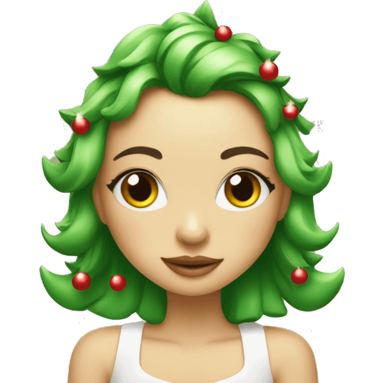 Cute Christmas tree coquette emoji