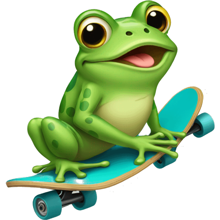 Frog on skateboard  emoji