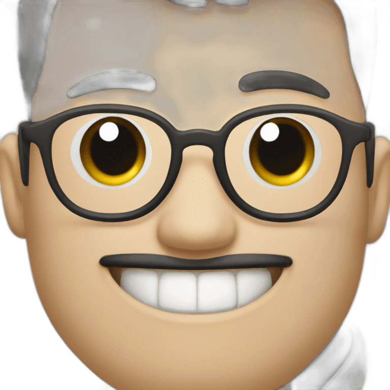 Chinese smart nerd guy with glasses and teeth emoji