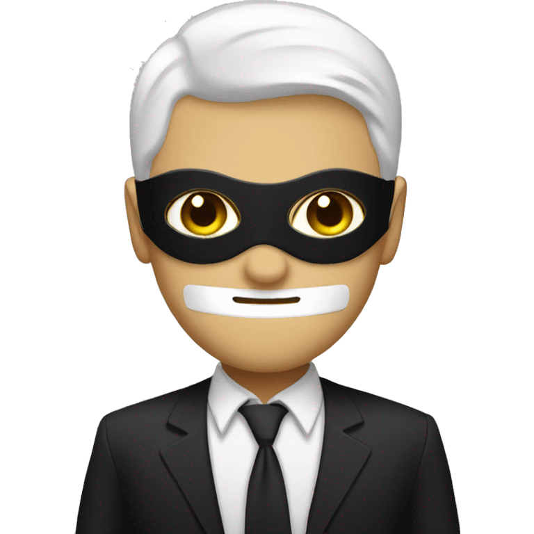 White black masker guy emoji