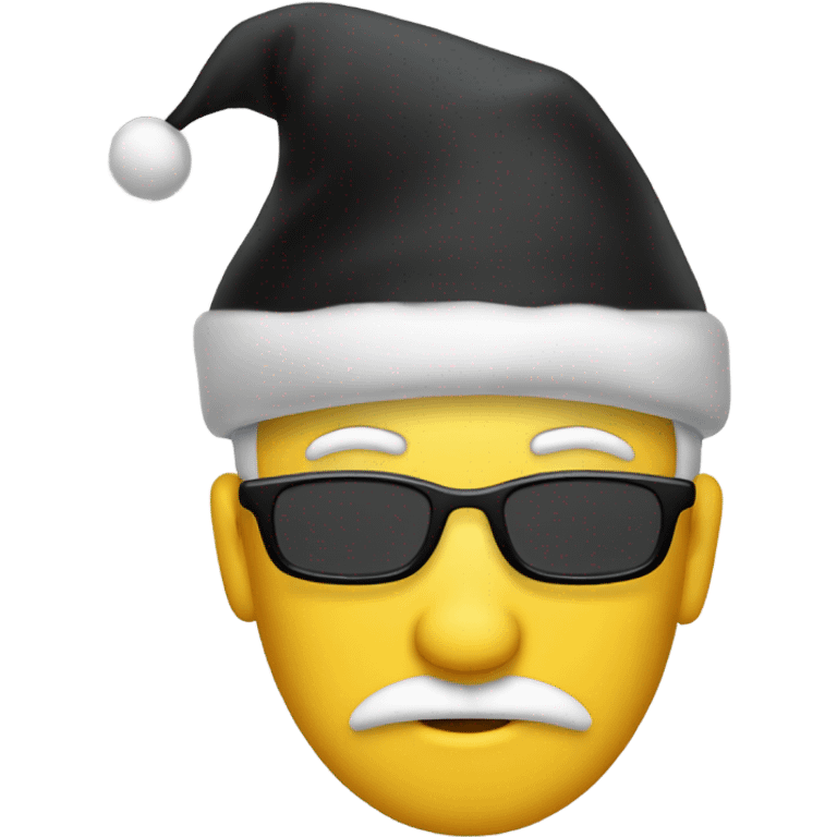 A hat that looks like santa’s hat only black emoji