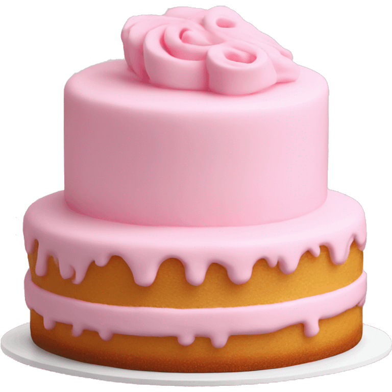 baby pink multitier cake with white frosting emoji