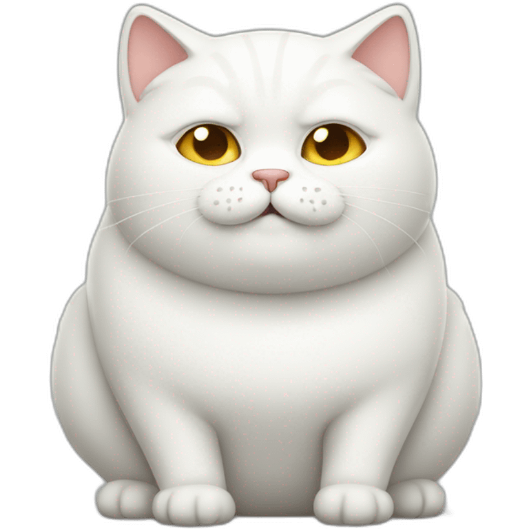 White fat naughty cat emoji