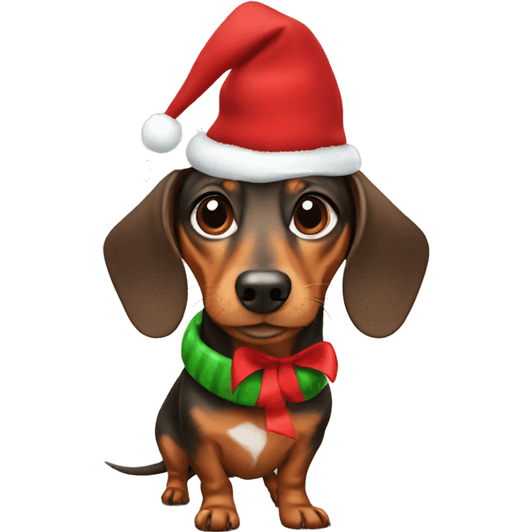 Dachshund in full Christmas costume  emoji