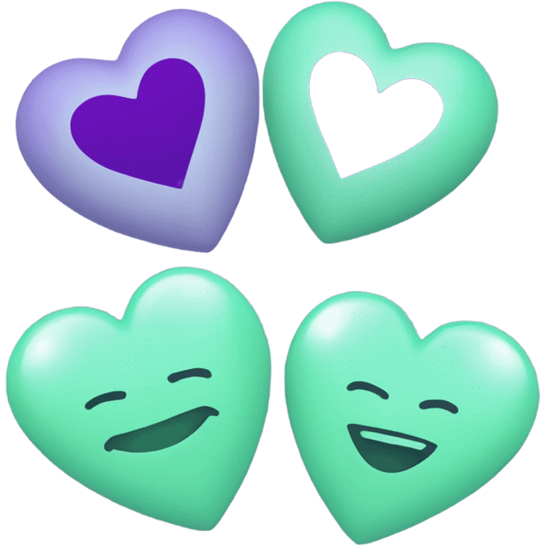 Mint heart+Perple heart emoji