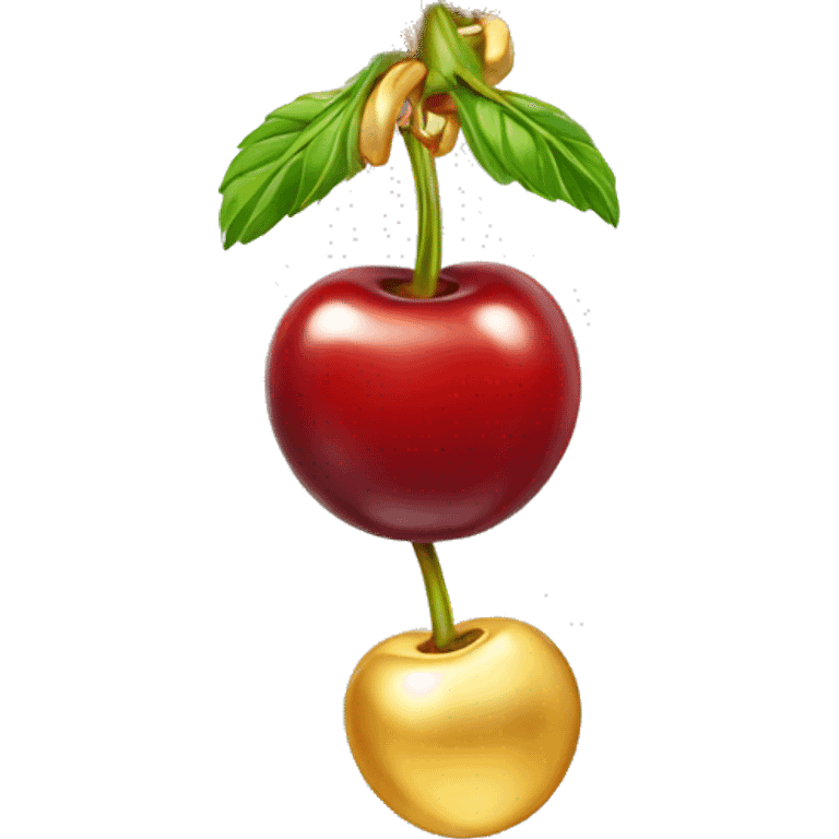 A golden cherry chain for women  emoji