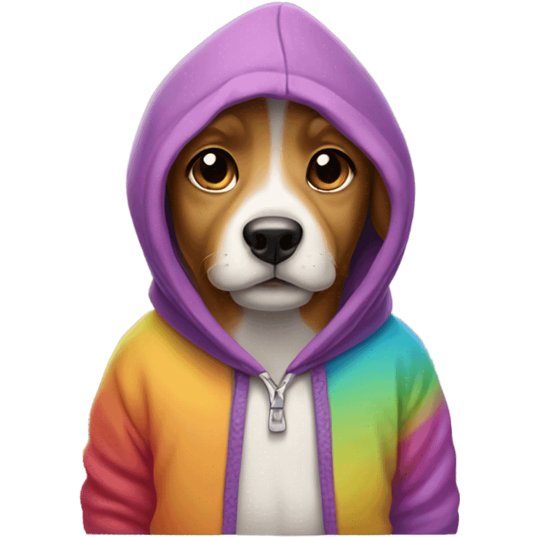 Dog wearing a hoodie emoji