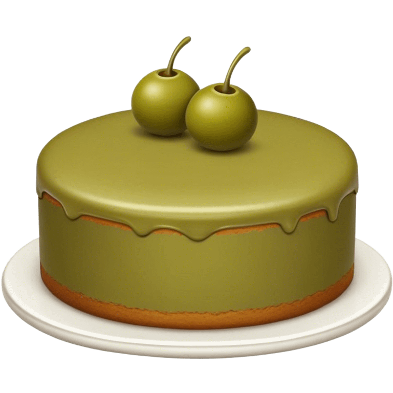 olive color cake emoji